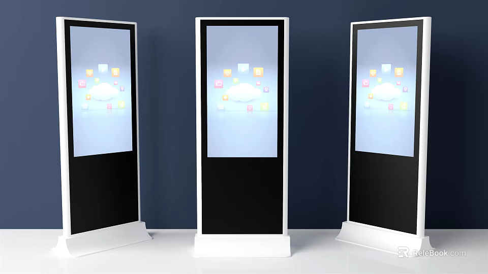 Public Facility Interactive Digital Kiosks With Touch Screen Displays For Information Access 3d model 