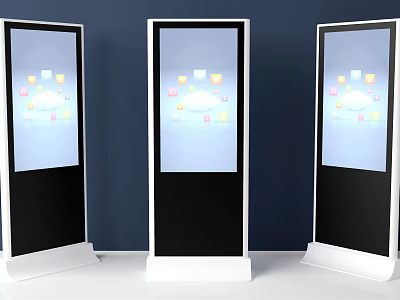 Public Facility Interactive Digital Kiosks With Touch Screen Displays For Information Access 3d model