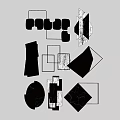 Modern Geometric Wall Decor With Abstract Black White Shapes And Textured Design