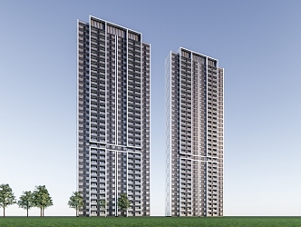 Modern Residential Building Simple High-rise Residential Building 3d model