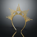 Golden Headband Fashion Accessory With Radiant Decorative Design For Elegant Look