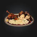 Savory Roasted Chicken Leg with Mashed Potatoes Mushrooms and Carrots