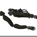 Detailed Industrial Green Mechanical Arm Design With Robotic Joints Red Accents And Metal Components