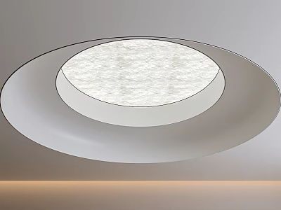 Modern Circular Ceiling Design With Layered White Finish And Smooth Surface 3d model