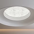 Modern Circular Ceiling Design With Layered White Finish And Smooth Surface