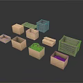 Cardboard Storage Boxes And Versatile Organizers With Various Sizes For Home Organization 3d model