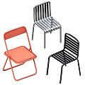 Metal Chair Folding Chair Dining Chair Outdoor Chair 3d model