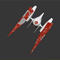 Red And White Satellite Component With Snowflake Pattern And Handprint Logo For Space Missions