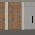 Modern Double Doors in Light Wooden and White Colors with Minimalist Interior Design