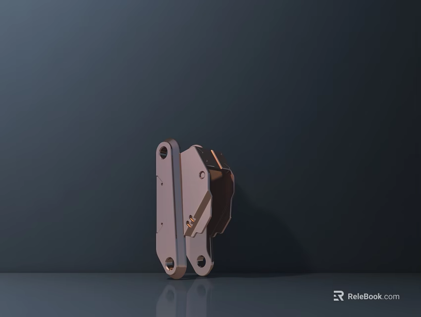 Modern Sleek Brass Door Handle With Polished Metal Finish For Home Interior Decor 3d model 