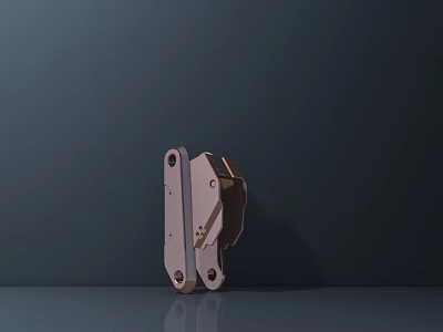Modern Sleek Brass Door Handle With Polished Metal Finish For Home Interior Decor 3d model