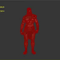 3D Model Of Bearded Shirtless Muscular Man With Shoulder Armor Arm Bands And Leather Loincloth