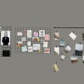 Cork board photo wall 3d model