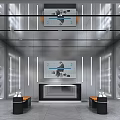 Modern Bright Clothing Store Interior With Hanging White Apparel And Metal Racks