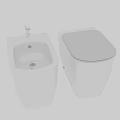 Modern White Ceramic Toilet and Bidet Set with Sleek Contemporary Design for Bathroom