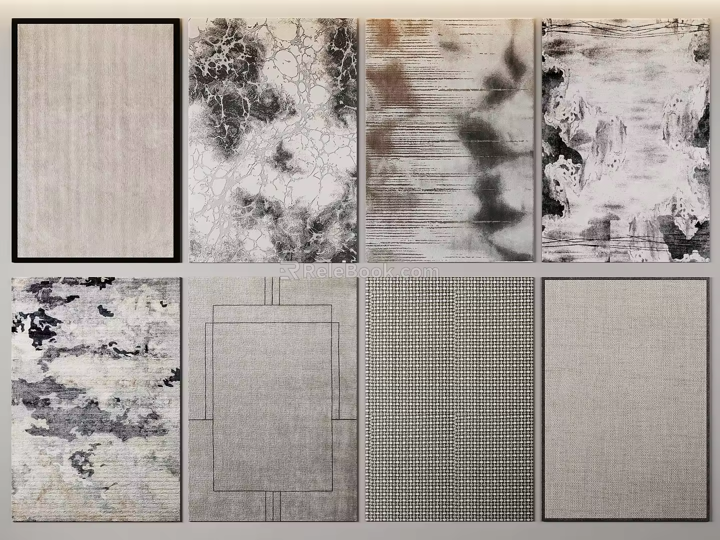 New Chinese-style Carpet Fabric Carpet 3d model