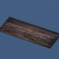 Solid Dark Wooden Plank With Natural Wood Grain On Blue Background