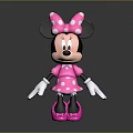 Minnie Mouse Character Figurine With Pink Polka Dot Bow Dress And White Gloves