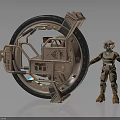Futuristic Circular Spacecraft With Robonaut For Advanced Space Exploration Mission
