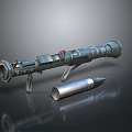 Tactical Rocket Launcher With Metal Construction And Ammunition 3d model