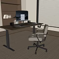 Modern Office Desk and Chair Combination Lifting Computer Desk Office Desk Chair Computer 3d model