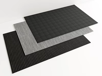 Square Rugs Black Gray Woven Textured Various Patterns For Home Interior Decor 3d model