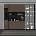 Elegant Modern Wine Cabinet With Glass Doors Wine Racks And Storage Space Design