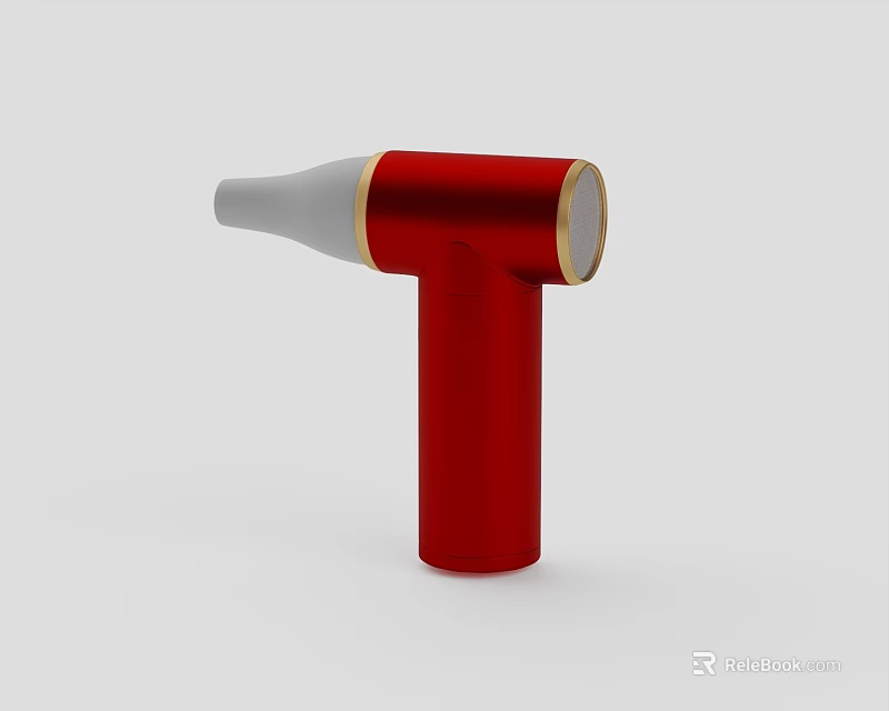 Red Handheld Device With Modern Design And White Accent Ergonomic Handle 3d model 