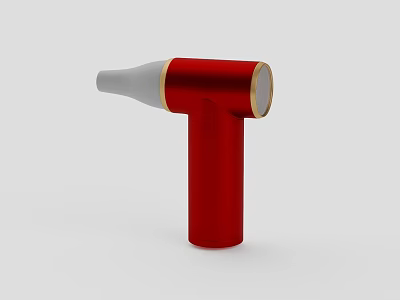Red Handheld Device With Modern Design And White Accent Ergonomic Handle 3d model