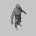Man Wearing Silver Medieval Knight Full Body Shiny Metallic Armor Standing Position