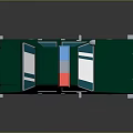 Green Police Car With Red And Blue Lights 3D Cartoon Style Design And Side Badge