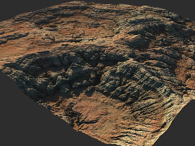 Garden Landscape Featuring Natural Rock Terrain With Textured Layered Surface 3d model