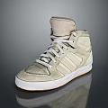 Adidas High Top Sneakers Light Beige Suede Upper With Striped Design And White Sole