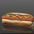 Delicious Hot Dog with Grilled Sausage Ketchup Mustard and Soft Bun