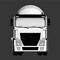 White Concrete Mixer Truck With DS Logo Mixing Drum And Ladder