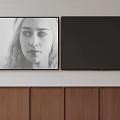 Two Modern Televisions Mounted On Wooden Wall One Displaying Image And The Other Black Screen