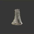 Wooden Stone Decorative Sculpture Featuring Tree Stump Shape Detailed Root Patterns and Earth Tone Accents