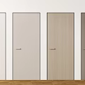 Interior Hinged Doors In Multiple Colors With Simple Handle Design For Home 3d model