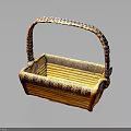 Woven Storage Basket With Decorative Handle And Striped Design For Home Use