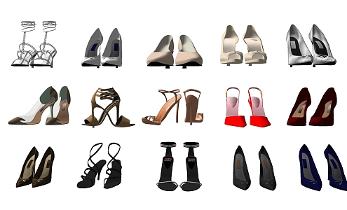 Modern high-heeled shoes 3d model