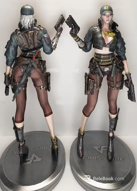 Game Movie Character In Tactical Gear With Leather Accessories Firearm Boots And Leg Armor 3d model 