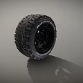 Durable Off Road Car Tire With Deep Tread Pattern And Black Wheel Rim 3d model