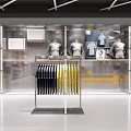 Sports Clothing Store With Mannequins Clothes On Rack And Sports Life Theme