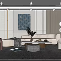 Modern Sofa Coffee Table Combination Special-shaped Sofa Coffee Table Combination 3d model