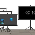 Modern projection screen bracket projection screen combination 3d model
