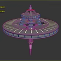 Futuristic Circular Aerospace Station With Multi Layered Structure For Cosmic Missions 3d model