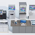 Smart Machines Self Service Terminals Cash Registers with Touch Screens and Modern Design