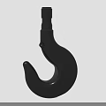 Black Industrial Heavy Duty Lifting Hook Hardware Tool for Construction Use 3d model