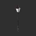Traditional Outdoor Lamp With Decorative Top Black Pole And White Glass Shade