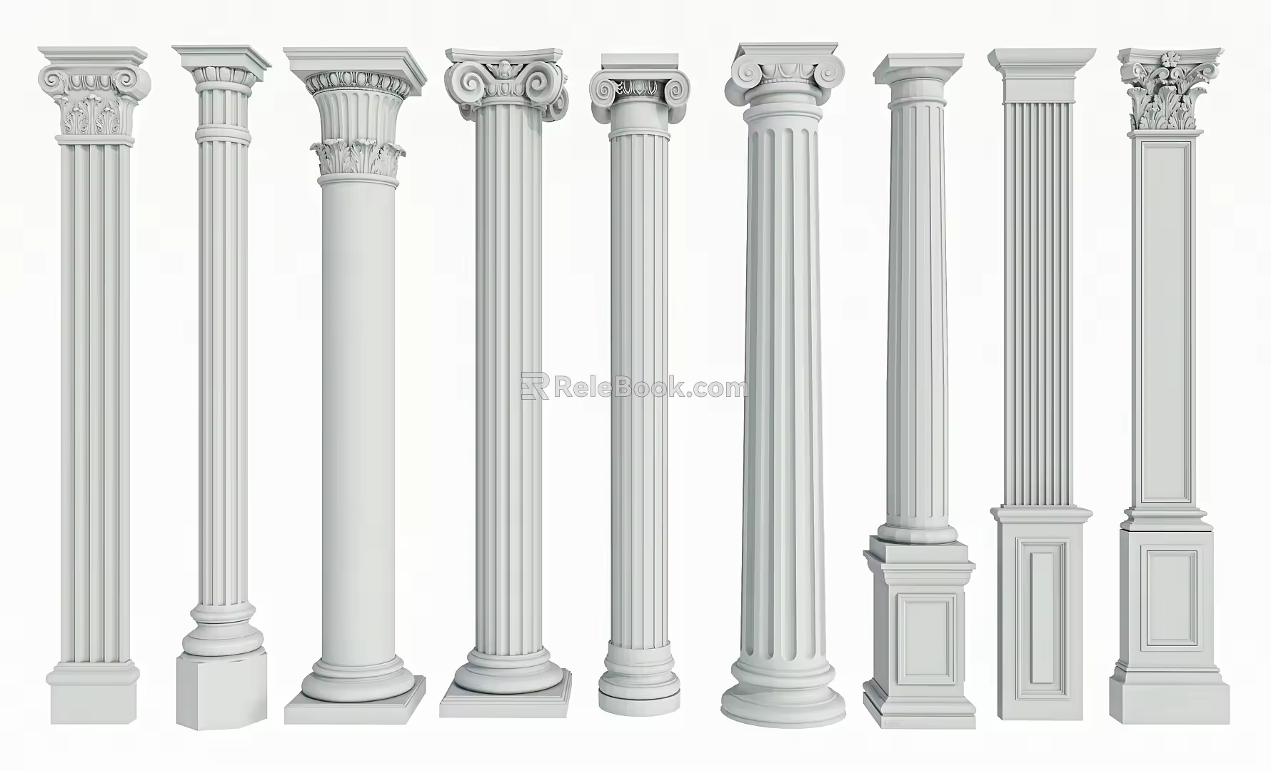 European Roman Column Square Column Round Column Decorative Column Gypsum Column 3d model